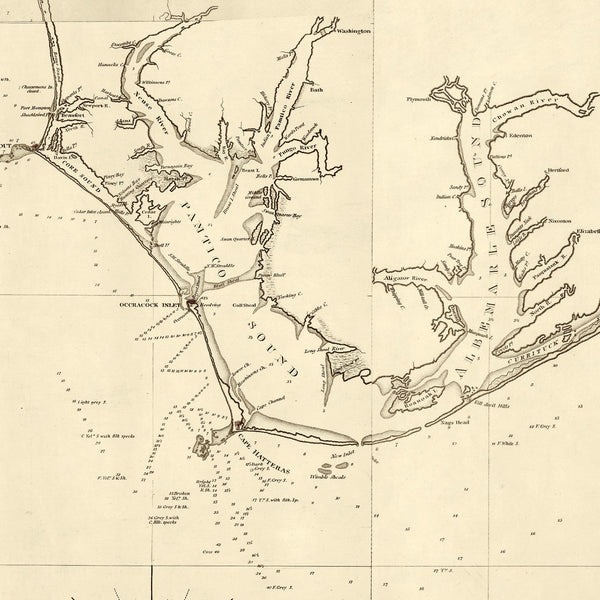 U.S. East Coast, 1827, New York to Florida, Nautical Chart