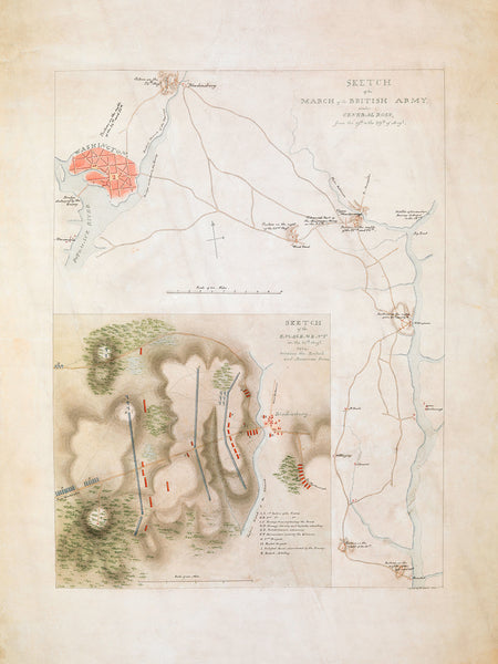Battle of Bladensburg, 1814, Md., War of 1812, Manuscript Sketch
