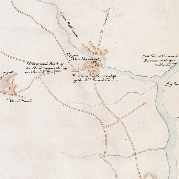 Battle of Bladensburg, 1814, Md., War of 1812, Manuscript Sketch
