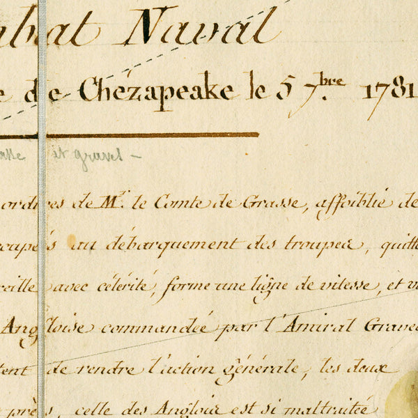 Chesapeake Bay, 1781 French Navy Map of the Battle of the Capes, Revolutionary War