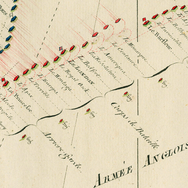 Chesapeake Bay, 1781 French Navy Map of the Battle of the Capes, Revolutionary War