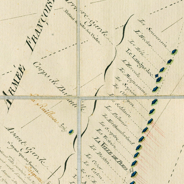 Chesapeake Bay, 1781 French Navy Map of the Battle of the Capes, Revolutionary War