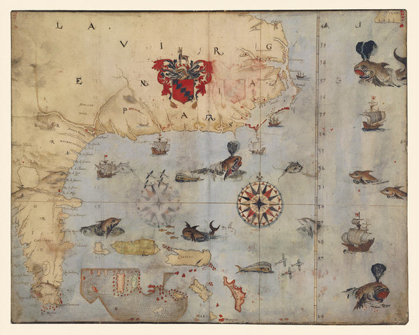 Virginia, 1585, La Virginea Pars (II), Florida, John White Map