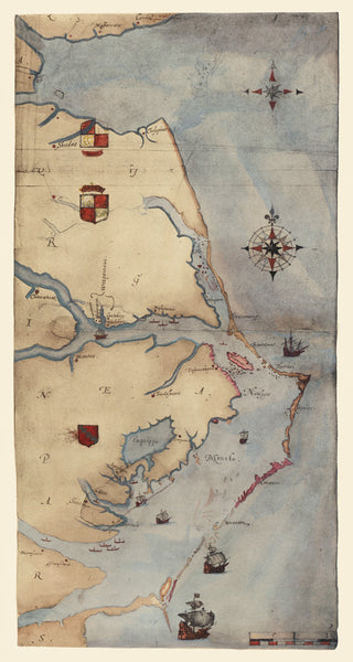 Virginia, 1585, La Virginea Pars, John White Map Set