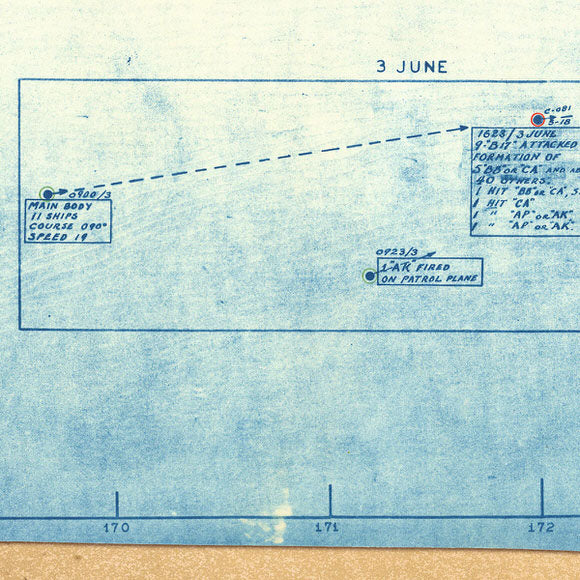 Battle of Midway Naval Plotting Chart