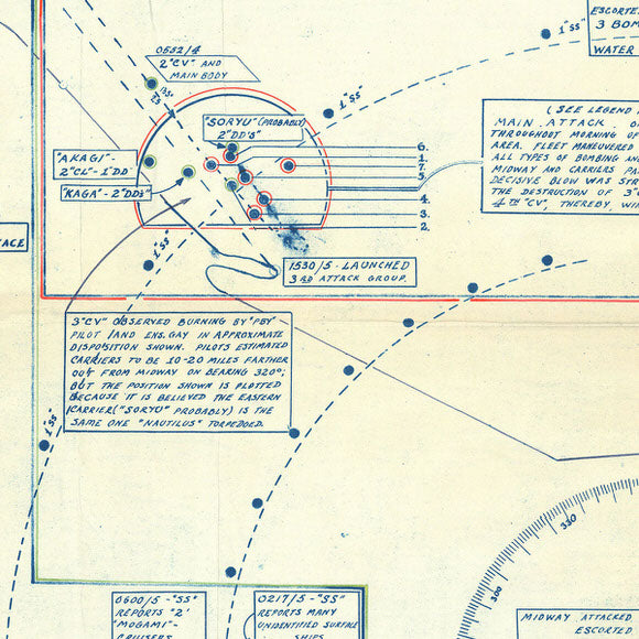 Battle of Midway Naval Plotting Chart