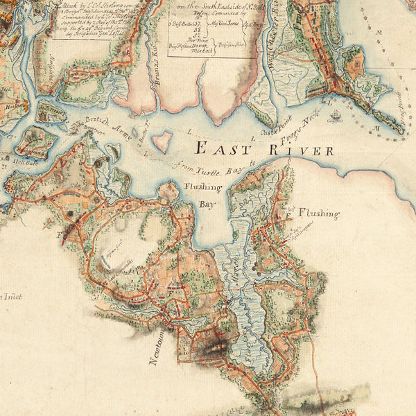New York, 1776, 1777, Campaign Headquarters, Blaskowitz, Revolutionary War Map