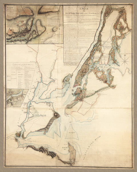 New York, 1776, 1777, Campaign Headquarters, Blaskowitz, Revolutionary War Map