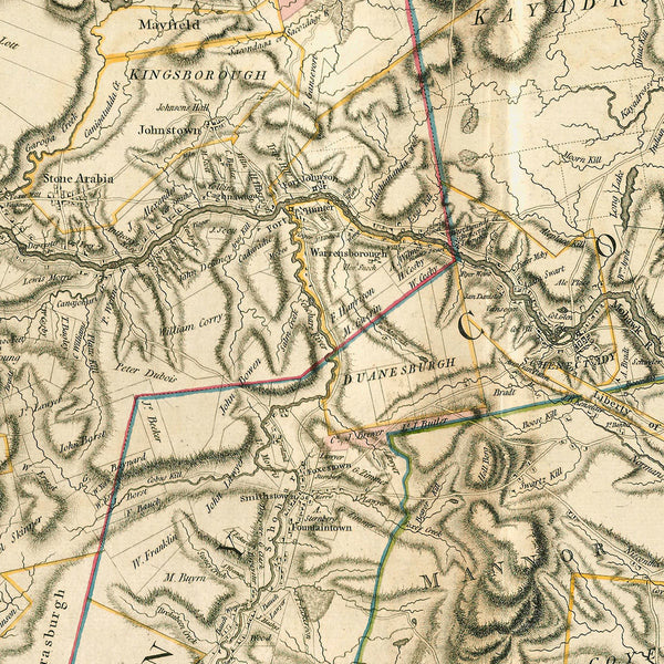 New York, 1776, Province of New York, Mohawk Valley, Hudson Valley, Old Map