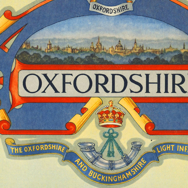 Oxfordshire, England, WWII Era Map