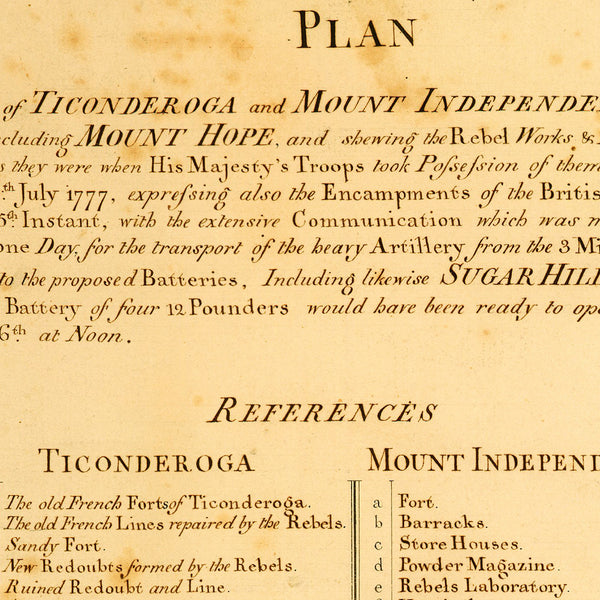 New York, 1777, Ticonderoga, Mount Independence, Mount Hope, Revolutionary War Plan