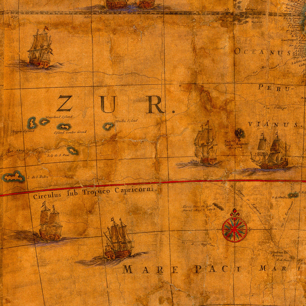 America, 1700, Nova et Accurata Totius Americæ, De Wit, Old Map