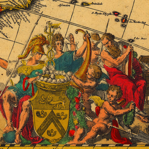 America, 1700, Visscher, Keulen, Americam Utramque, Old Map