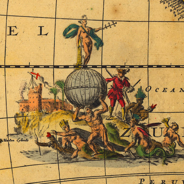 America, 1700, Visscher, Keulen, Americam Utramque, Old Map