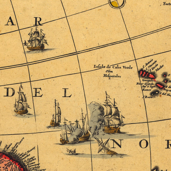America, 1700, Visscher, Keulen, Americam Utramque, Old Map