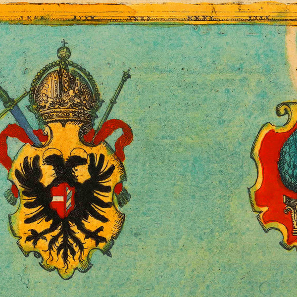 Augsburg, 1572, Germany, Fuggerei, Mozart, Braun & Hogenberg Map