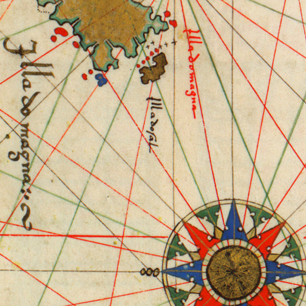 Australia, 1547, Terra Java, Vallard Atlas, Dieppe Map