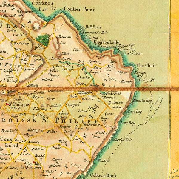 Caribbean, 1779, Barbados, La Barbade, Old Map