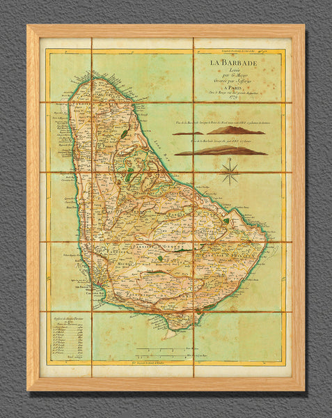 Caribbean, 1779, Barbados, La Barbade, Old Map