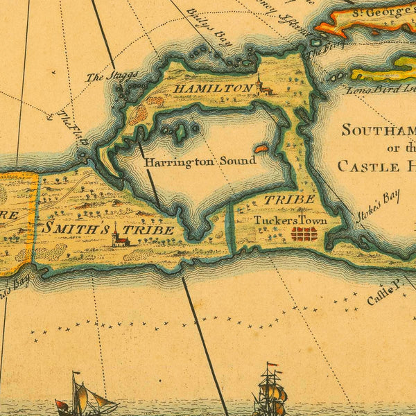 Bermuda, 1738, Lempriere & Toms Sea Chart