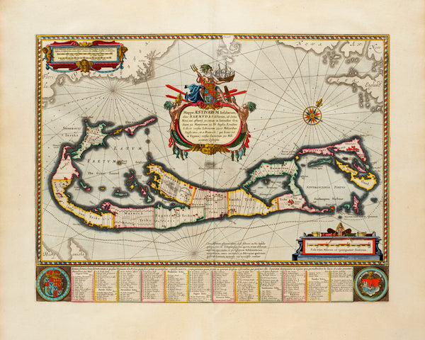 Bermuda, 1630, Mappa Æstivarum Insularum, Barmudas, Blaeu Map