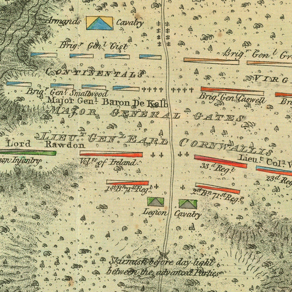 South Carolina, 1780, Battle of Camden, Revolutionary War Map