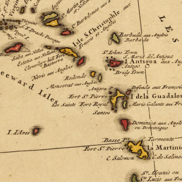 Caribbean, 1703 (1750s), Theater of War, European Claims, Covens & Mortier Map