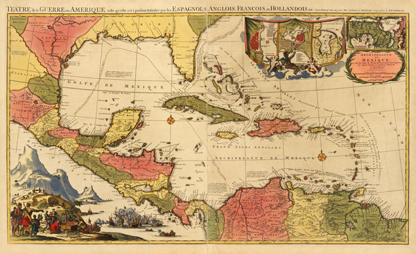 Caribbean, 1703 (1750s), Theater of War, European Claims, Covens & Mortier Map