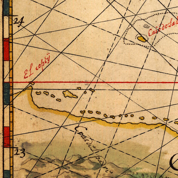Caribbean, 1650, Bahamas, Cuba, Vingboons Chart