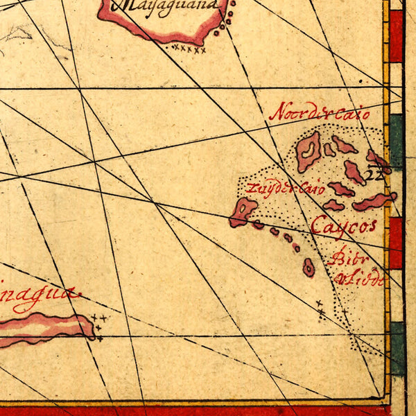 Caribbean, 1650, Bahamas, Cuba, Vingboons Chart