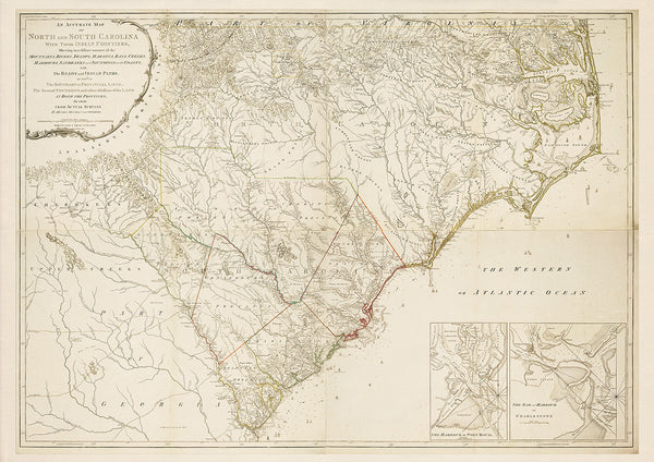 North & South Carolina, 1775, Henry Mouzon Map