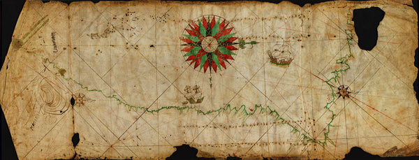 Central America, 1500, Colombia, Panama, Costa Rica, Caribbean Coast, Spanish Portolan Chart