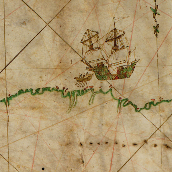 Central America, 1500, Colombia, Panama, Costa Rica, Caribbean Coast, Spanish Portolan Chart