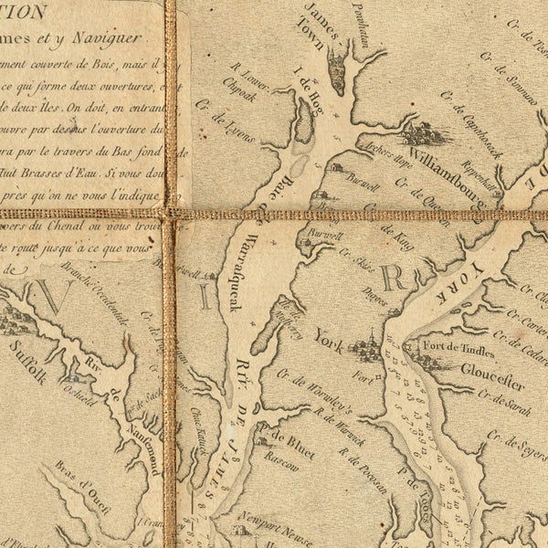 Chesapeake Bay, 1778, Virginia, Maryland, French Navy Revolutionary War Chart