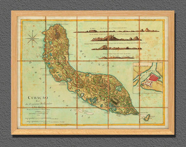 Caribbean, 1779, Curaçao, Keulen, Le Rouge, Old Map