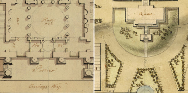 Washington, D.C., 1800s, White House, US Capitol Plans, Framed
