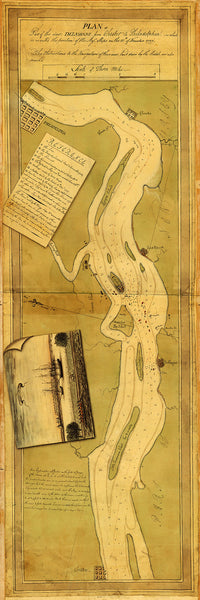 Delaware River, 1777, Philadelphia, Chester, New Jersey, Revolutionary War Map