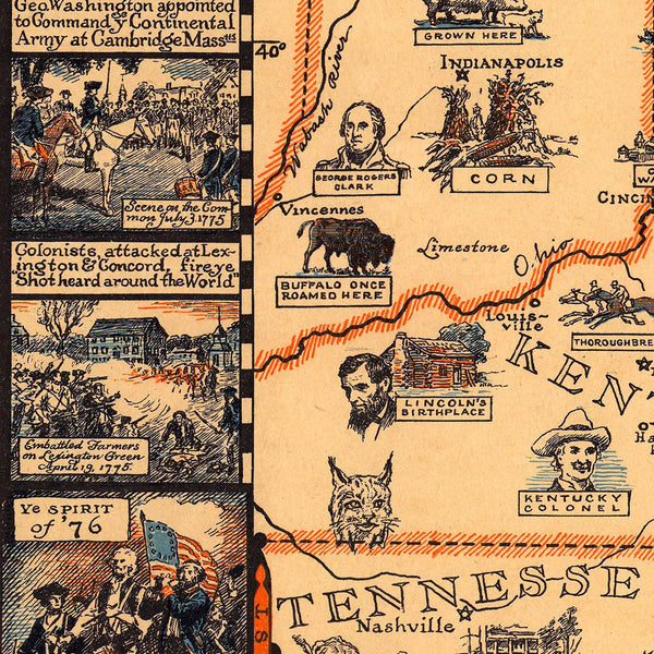 Eastern United States, 1929, Pictorial Historical Map