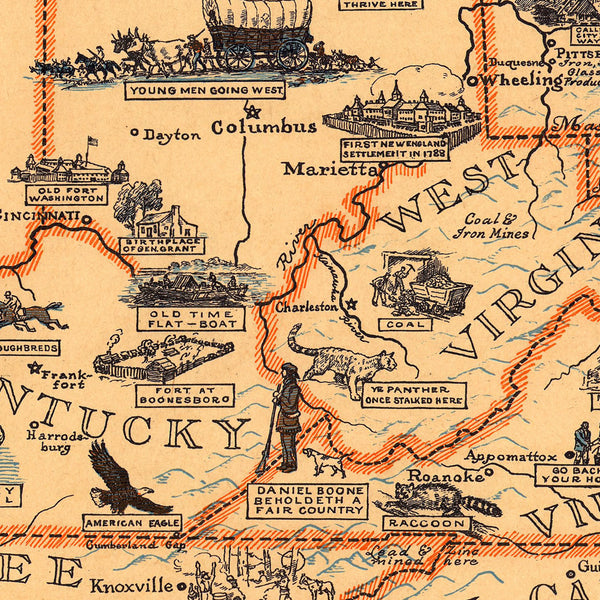 Eastern United States, 1929, Pictorial Historical Map