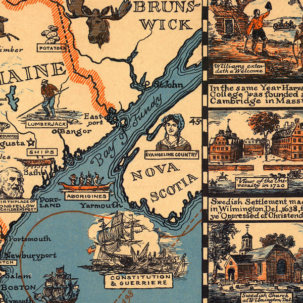 Eastern United States, 1929, Pictorial Historical Map