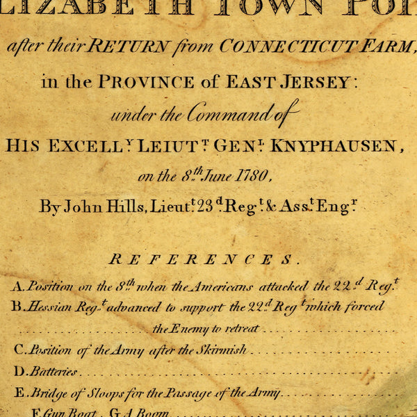 New Jersey, 1780, Elizabeth Town Point, Revolutionary War Map (I)