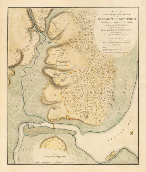 New Jersey, 1780, Elizabeth Town Point, Revolutionary War Map (II)