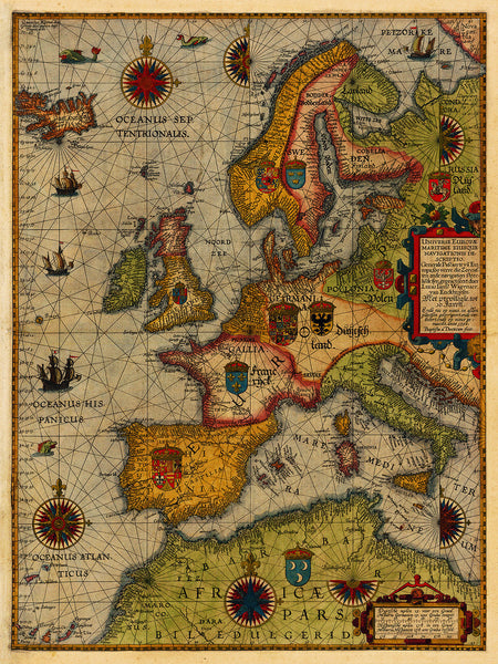 Europe, 1592, Northern, Western, Waghenaer, Sea Chart