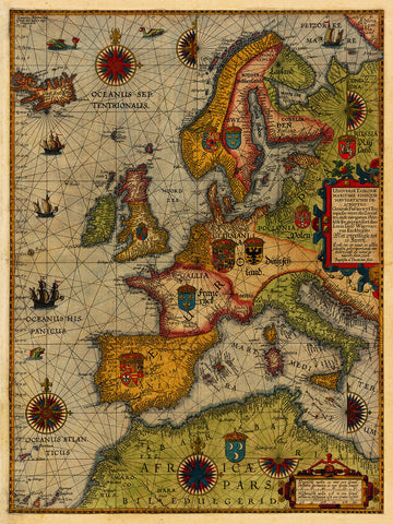 Europe, 1592, Northern, Western, Waghenaer, Sea Chart