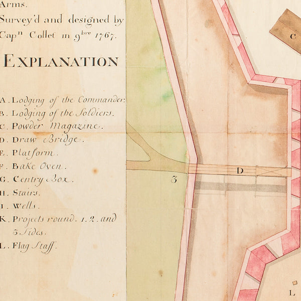 North Carolina, 1767, Plan of Fort Johnston, John Collet