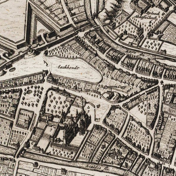 Ghent, 1657, Gand, Gandavum Vulgo Gent, Janssonius, Old Map