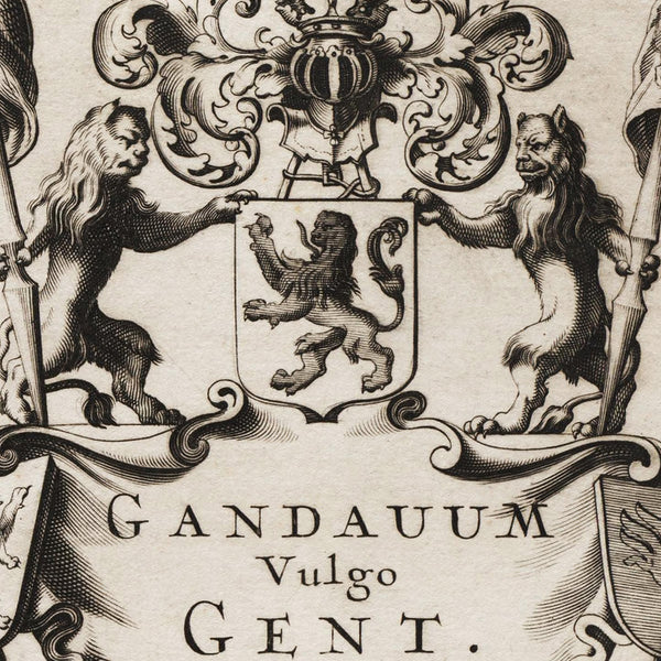 Ghent, 1657, Gand, Gandavum Vulgo Gent, Janssonius, Old Map