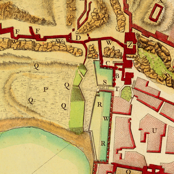 Gibraltar, 1779, Great Siege of Gibraltar, Plan, Old Map