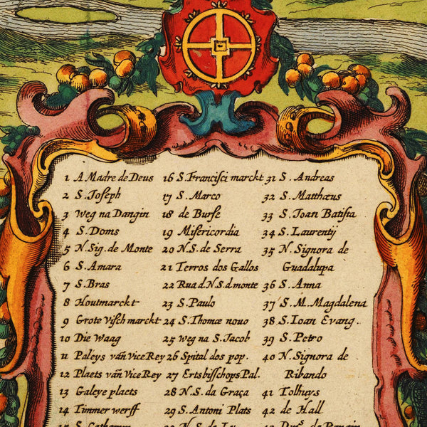 Goa, India, 1672, Plan & View, Baldæus, Old Map