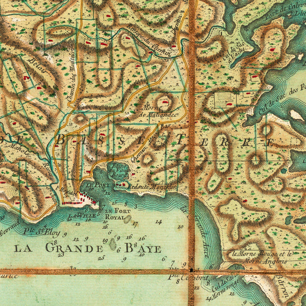 Caribbean, 1778, Grenada, La Grenade, Old Map